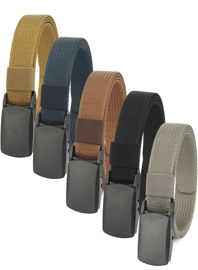HOANAN 5-Pack Metal-Free Nylon Belts, 1.25 Inch Belts Lightweight TSA-friendly Outdoor Military Plastic Belt, Cut to Fit (For waist up to 45") - Image 1